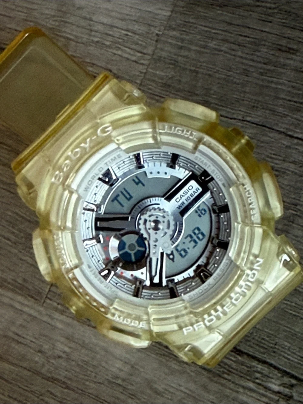 Casio Baby-G Translucent Pale Yellow Sport Watch